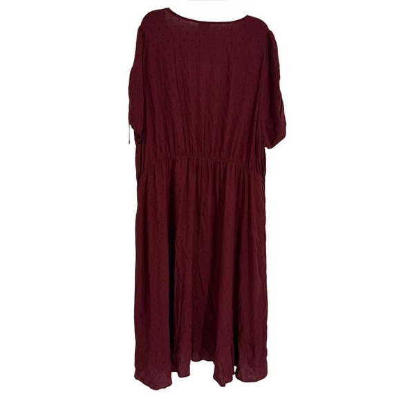 Torrid Midi Swiss Dot Surplice Dress Short Sleeve Pockets Size 4X Rust Red - Picture 6 of 12